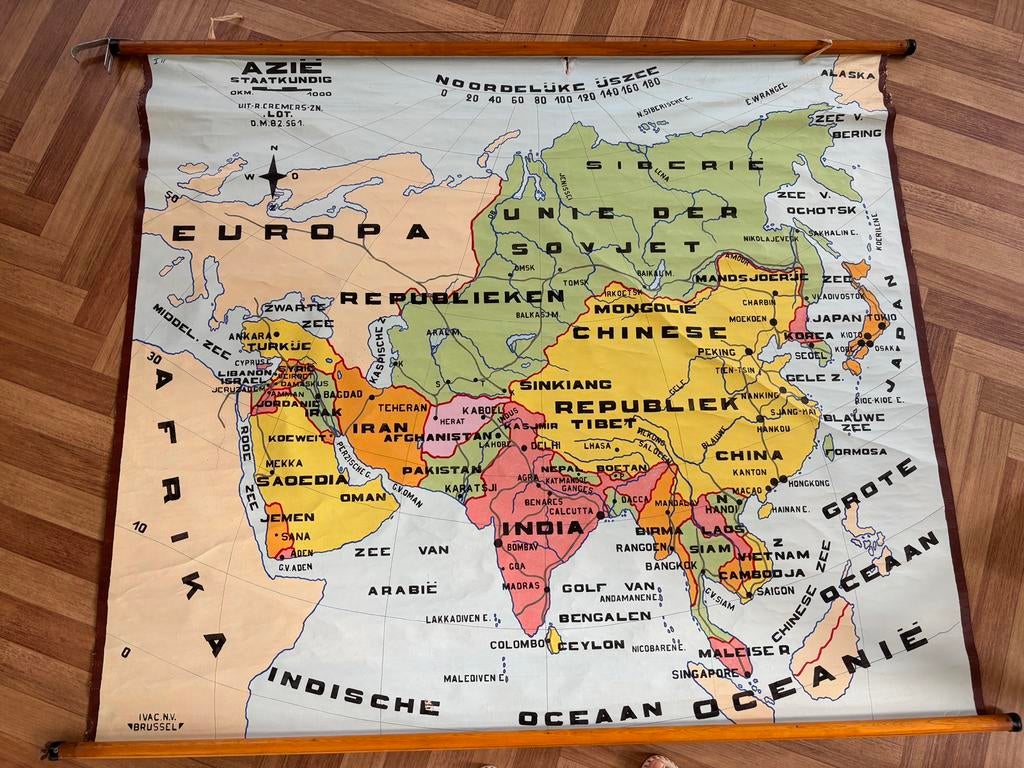 Oude schoolkaart, Antiek en Kunst, Antiek | Schoolplaten, Ophalen of Verzenden, Overige thema's