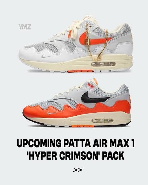 Nike Air Max 1 Patta Hyper Crimson pack beide maat 43 nieuw!, Ophalen of Verzenden, Nieuw, Overige kleuren