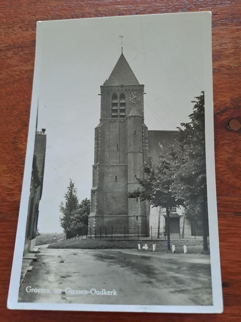 Giessen  oudkerk, fotokaart, Verzamelen, Ansichtkaarten | Nederland, Ophalen of Verzenden