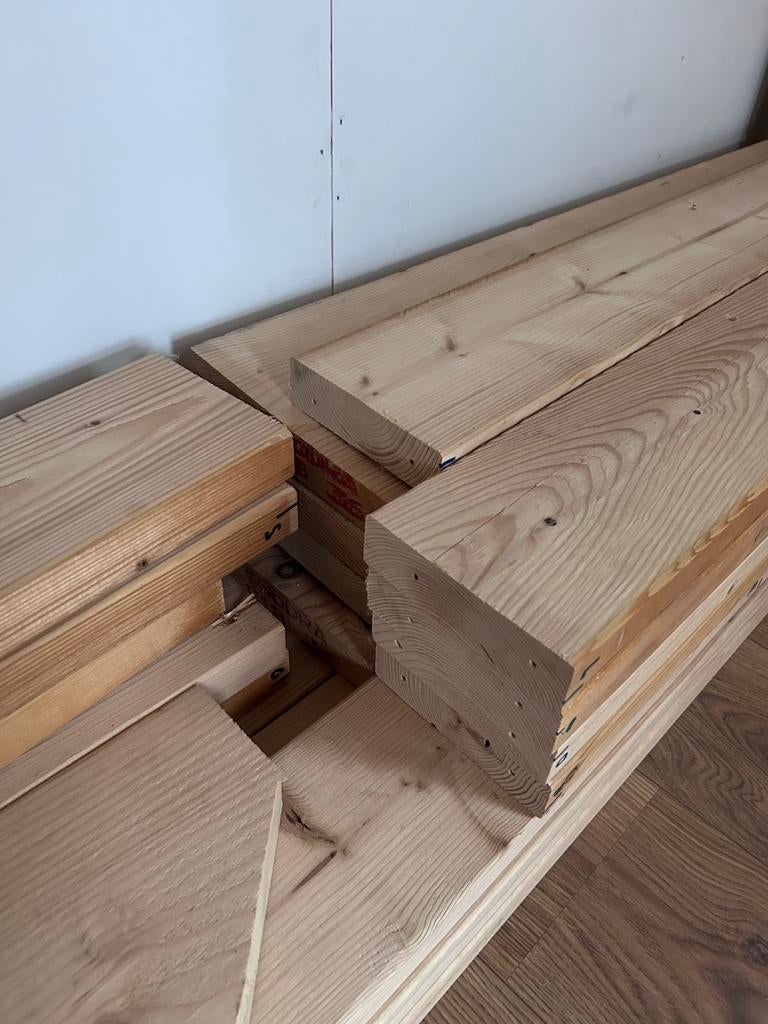 Vuren planken (4cm dik, diverse lengtes), Doe-het-zelf en Verbouw, Hout en Planken, Ophalen, Minder dan 25 mm, Zo goed als nieuw