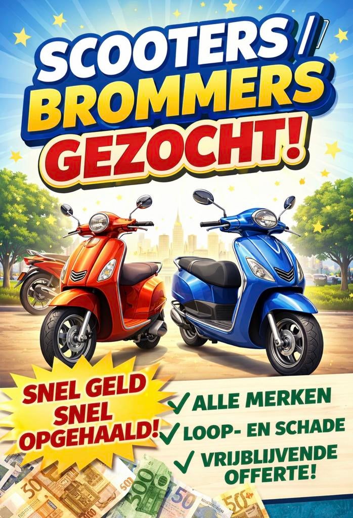 Scooters/ brommers gezocht, Ophalen, Gebruikt