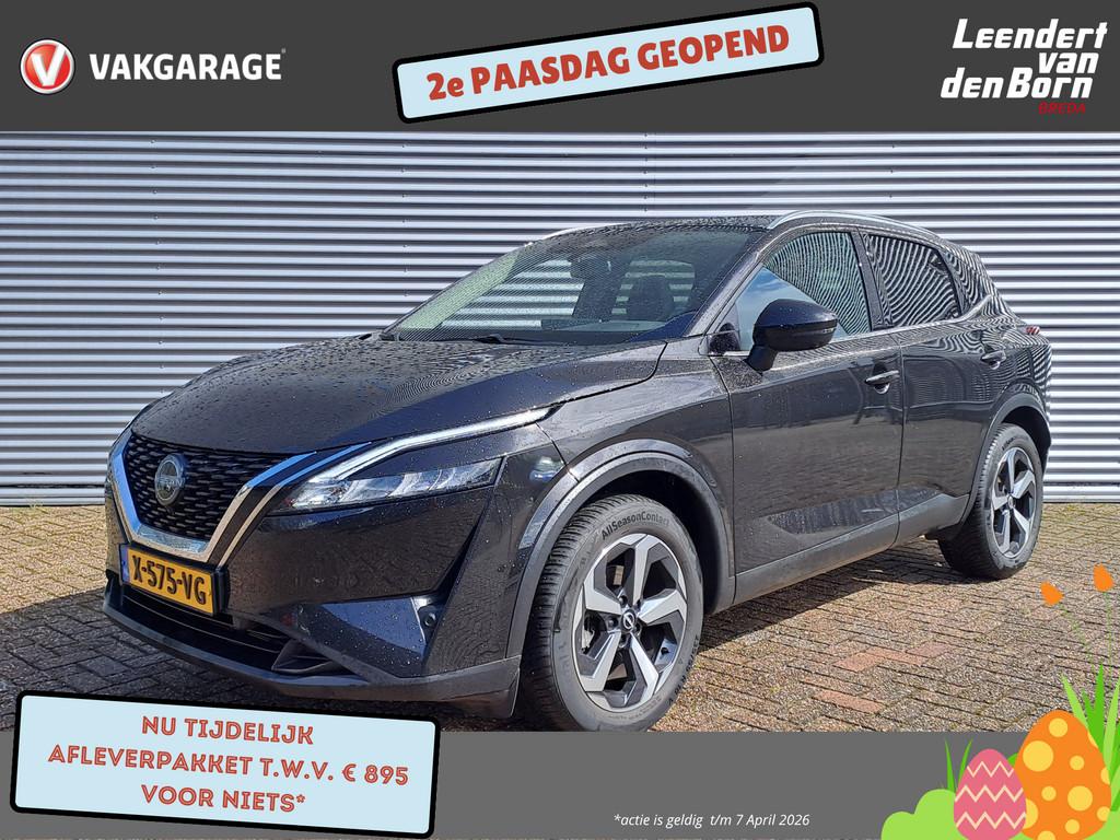 Nissan QASHQAI 1.3 MHEV Xtronic N-Connecta | Automaat | Pano, 12 maanden, Stof, Euro 6, Zwart