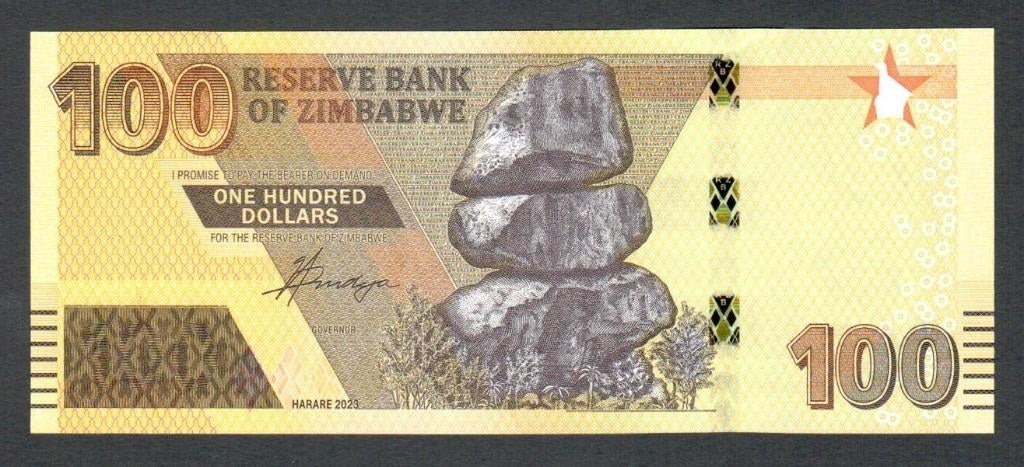 Bankbiljet - Zimbabwe 100 Dollars 2023 - UNC., Ophalen of Verzenden, Zimbabwe, Los biljet