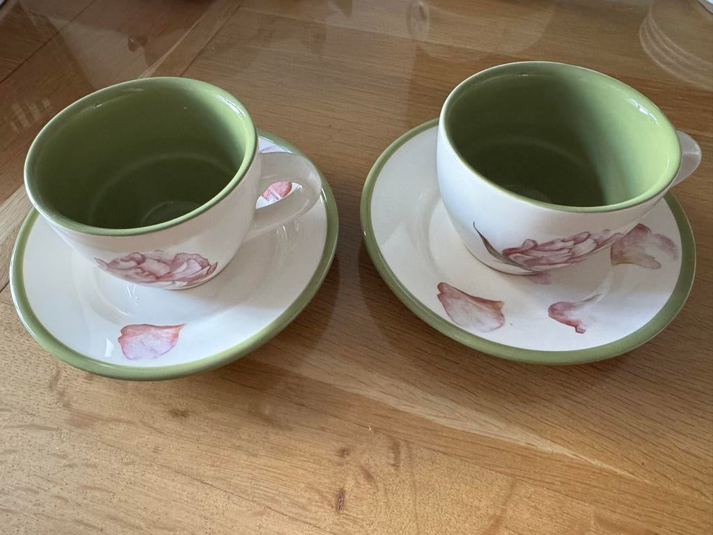 2 kop en schotels Jet by ter Steege, Gebruikt, Ophalen of Verzenden, Overige stijlen, Kop(pen) en/of Schotel(s)