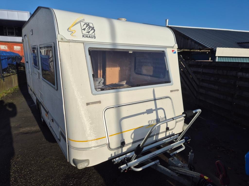 Knaus Sudwind 420 QD Mover,Voortent,Fietsendragers, Caravans en Kamperen, Caravans, Bedrijf, tot en met 4, Treinzit, Knaus, Dwarsbed