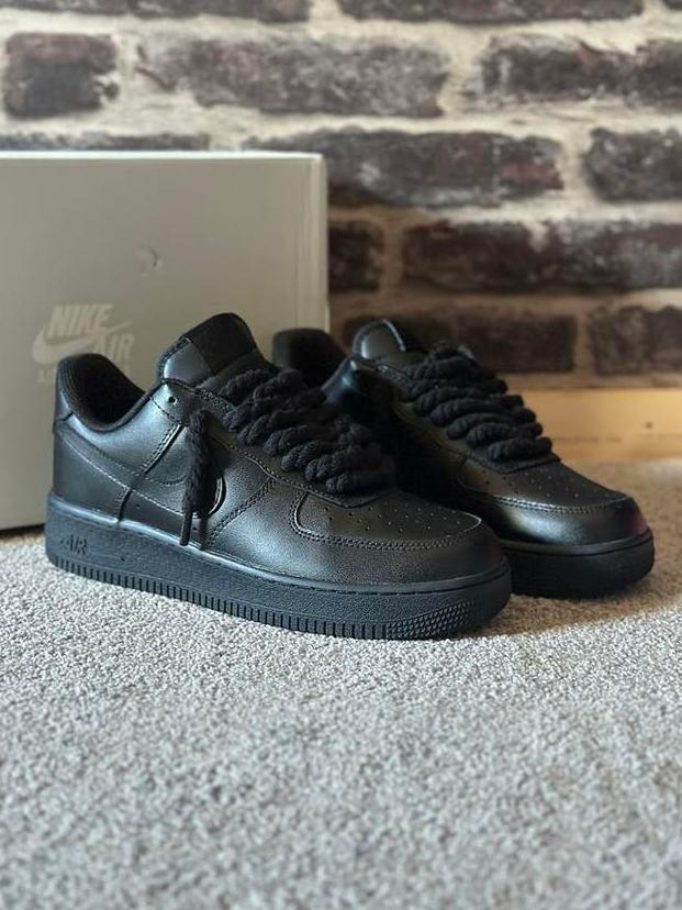Nike Airforce 1 07’ ROPE LACES Zwart | Nieuw!, Ophalen, Zwart, Nieuw, Sneakers of Gympen