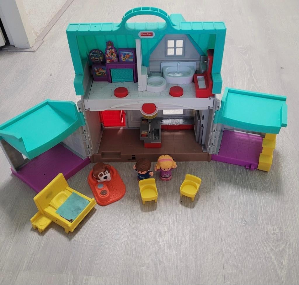 Fisher-Price Little People Handige Helpers Huis, Ophalen, Gebruikt, Speelset, Met licht