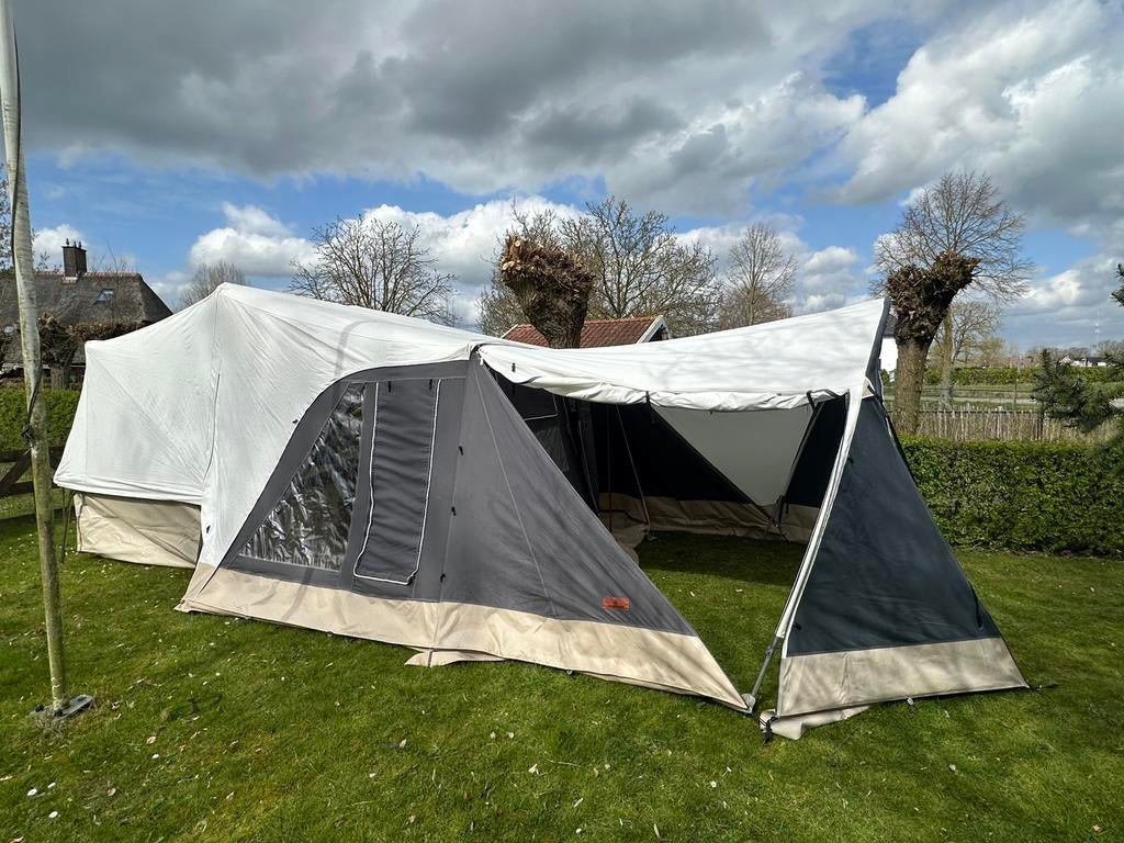 Combi Camp Flexi Comfort XL met donkere slaaptenten, Ophalen, Combi-Camp, Beige, Aanwezig