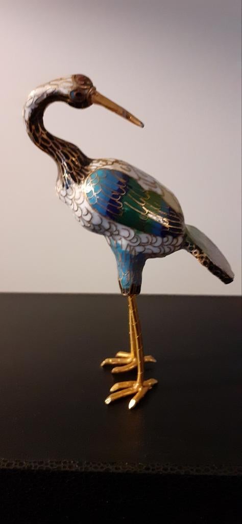 Cloisonné kraanvogel, Ophalen of Verzenden