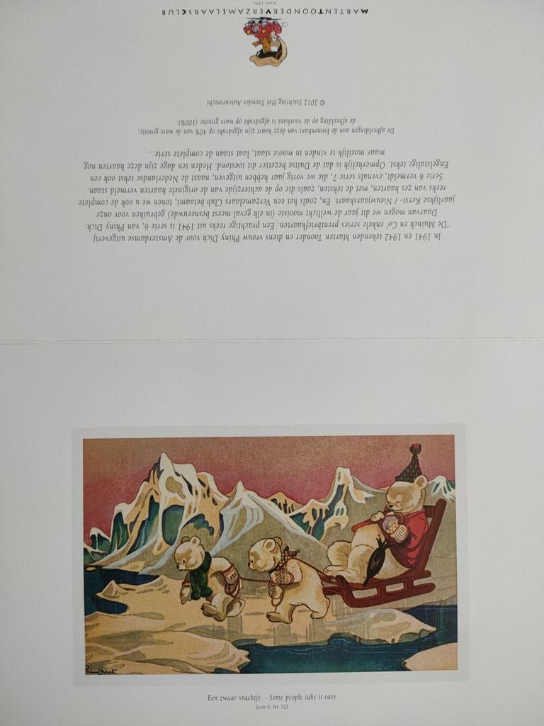 Nieuwjaarskaart MTVC 2013 - Marten Toonder, Verzamelen, Stripfiguren, Ophalen of Verzenden