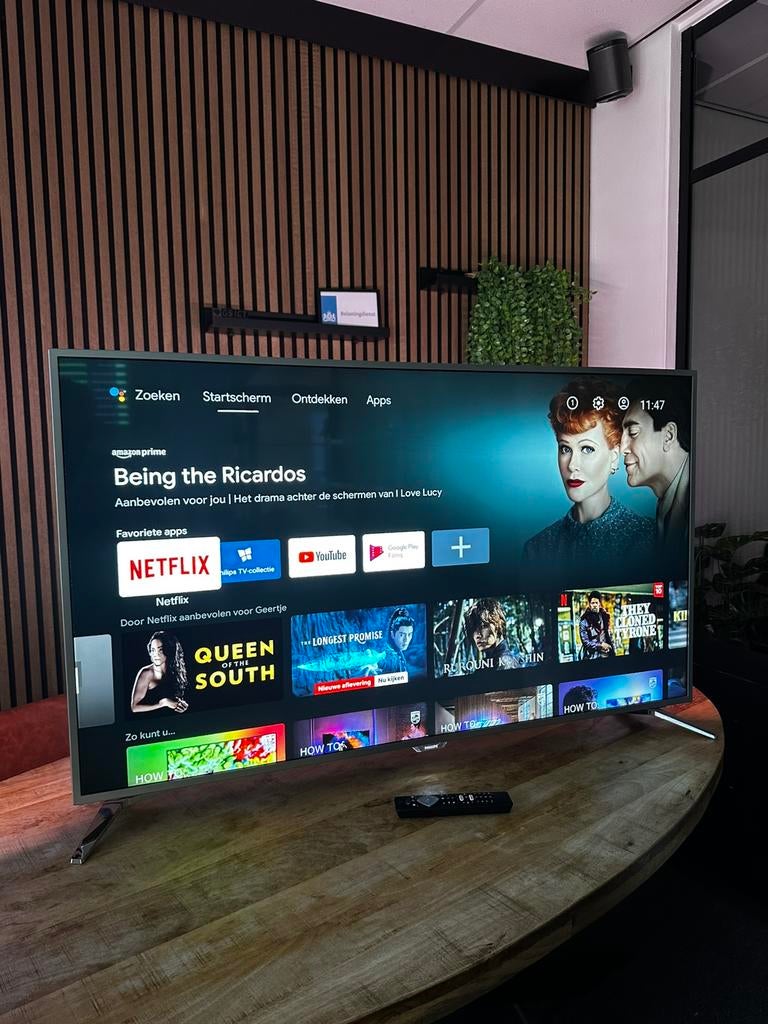 Nette Philips 55 inch 4K Ultra HD Smart TV met ambilight, Ophalen, Philips, LCD, Zo goed als nieuw