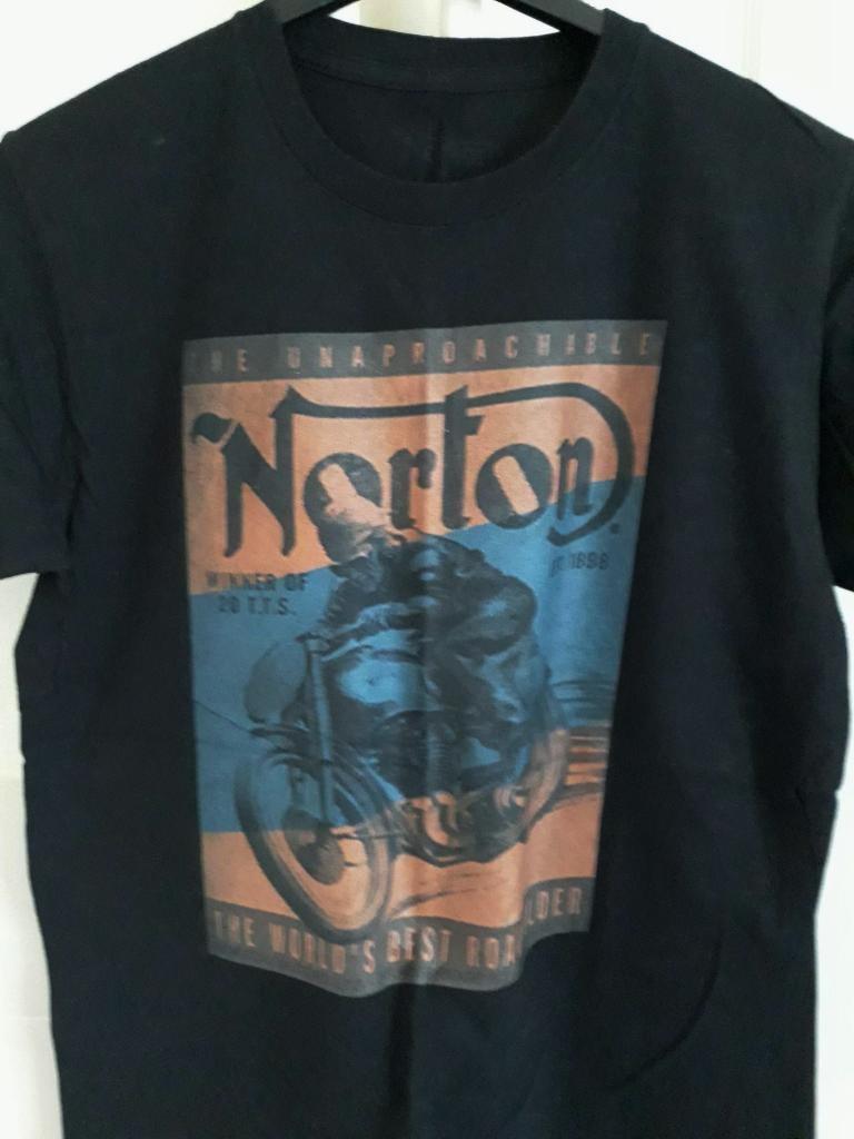 MOTORBROEK NORTON T.SHIRTS MT. M {NIEUW}, Motoren, Broek | leer, Dames, Lookwell, Ophalen of Verzenden