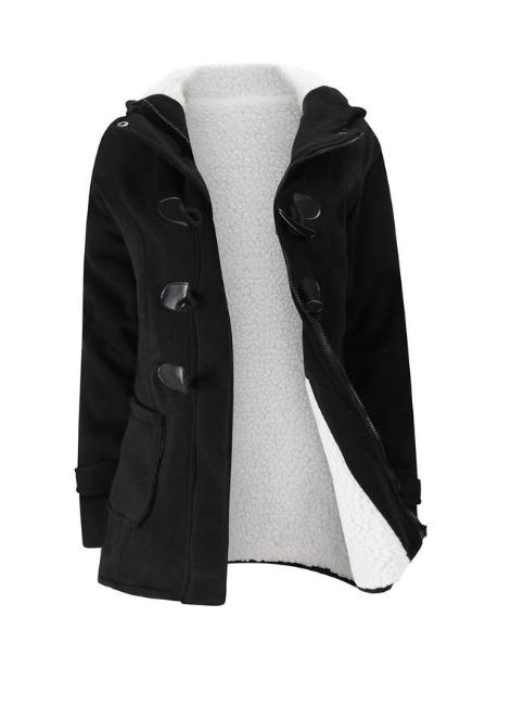 Zwarte dames winterjas winter jas capuchon vrouwen nette, Verzenden, Nieuw, Zwart