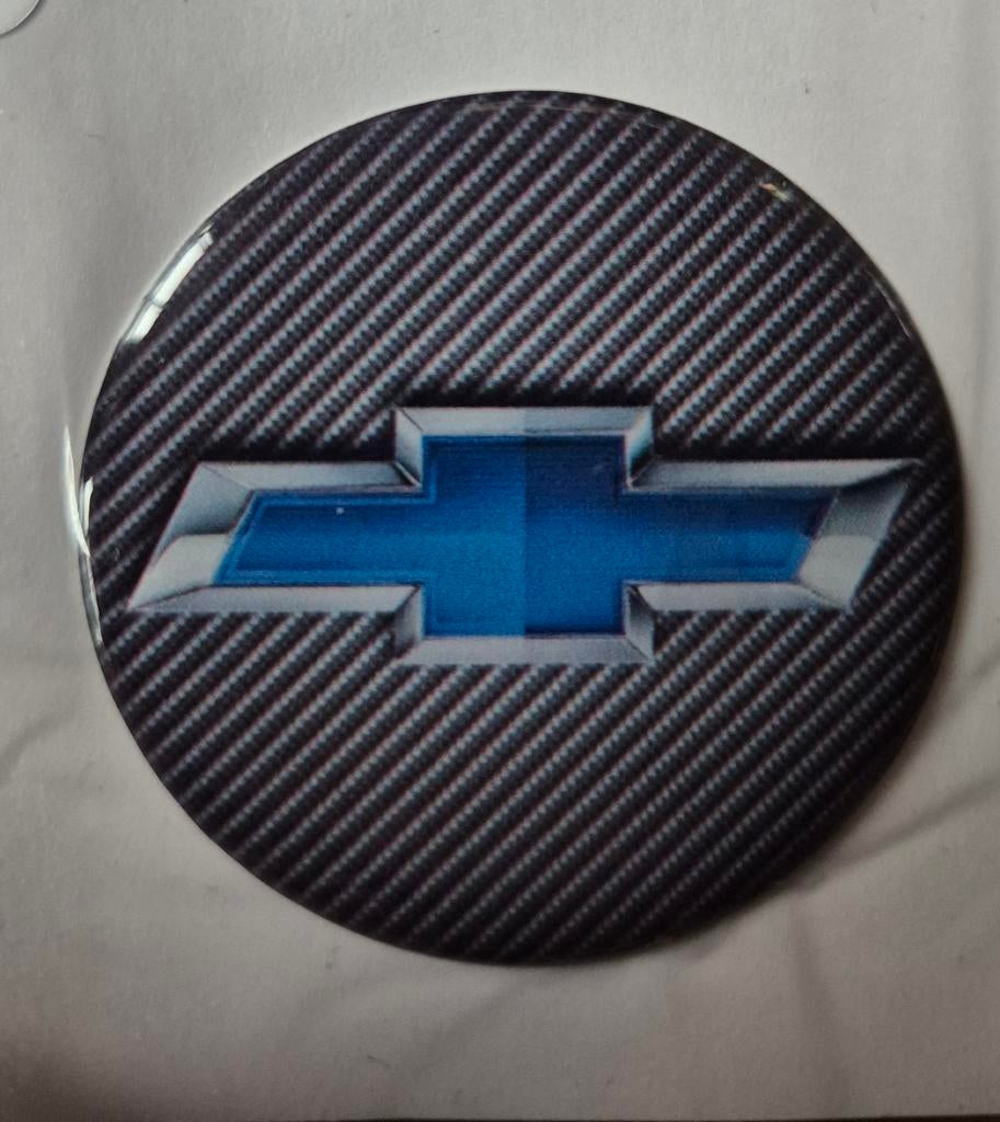Chevrolet Centercap Sticker - Carbon Look, Auto diversen, Autostickers, Ophalen of Verzenden