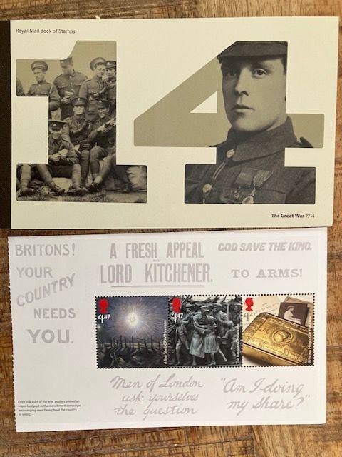 Engeland velletje prestige boekje DY11 Great War 14, Postzegels en Munten, Verzenden, Postfris