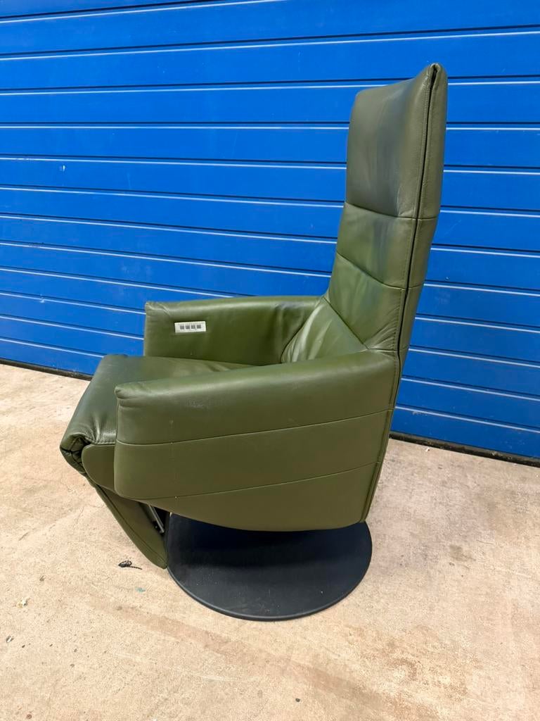 Groene Elektrische Relax Fauteuil Twice PRO, Huis en Inrichting, Ophalen, Zo goed als nieuw, 50 tot 75 cm, Leer