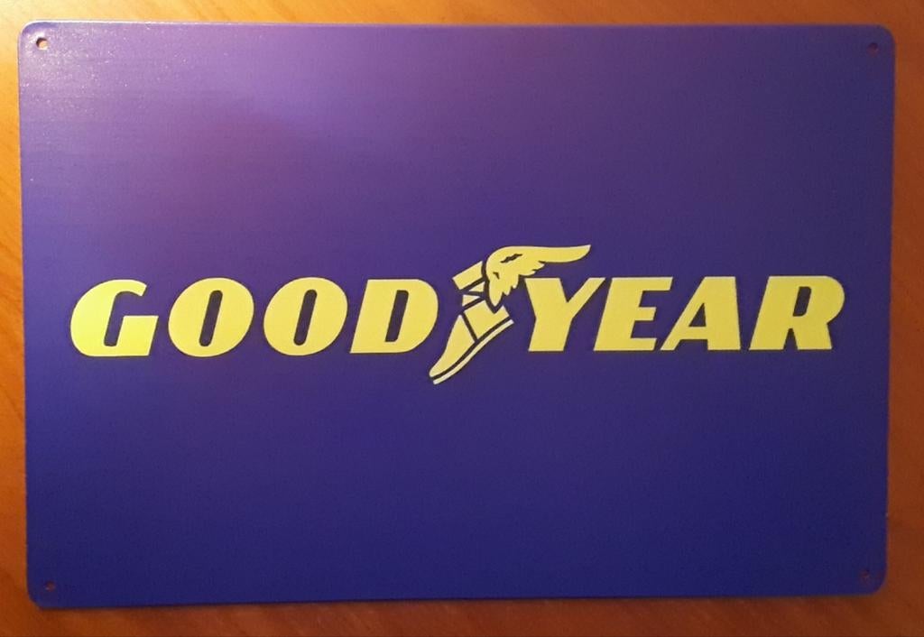 Goodyear 20x30 cm Reclamebord, Verzamelen, Merken en Reclamevoorwerpen, Ophalen of Verzenden, Nieuw, Reclamebord