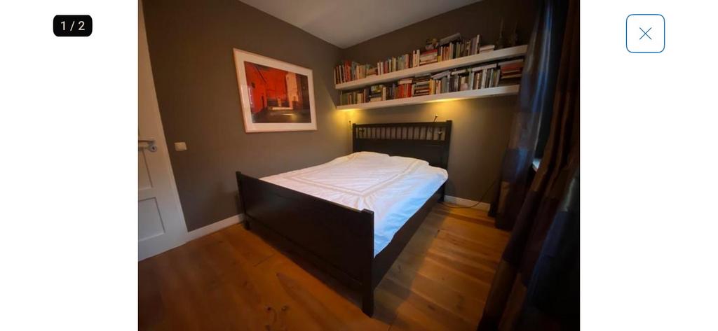 Hemnes Ikea 2-persoonsbed + 2 Aupingbedbodems, Huis en Inrichting, Slaapkamer | Bedden, Ophalen, Gebruikt, Bruin, Tweepersoons