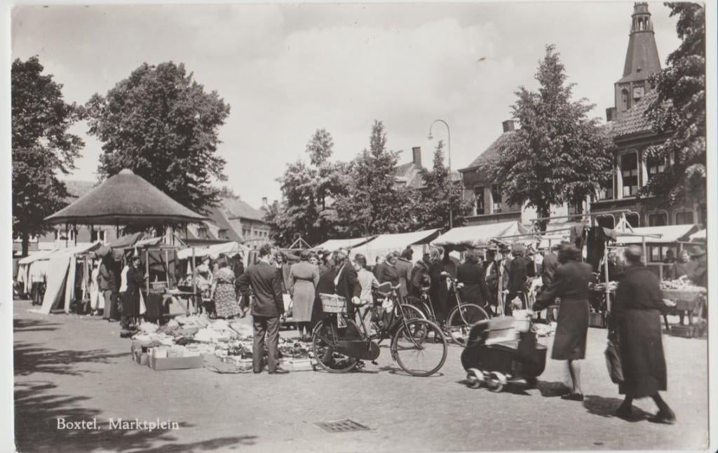 Boxtel Marktplein weekmarkt 1963, Verzenden, 1960 tot 1980, Gelopen, Noord-Brabant