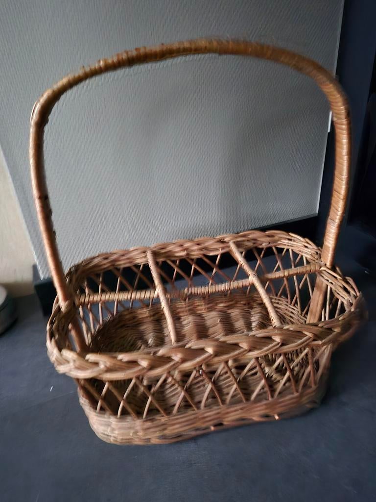 Vintage rieten flessenmand, Ophalen of Verzenden, Huis en Inrichting