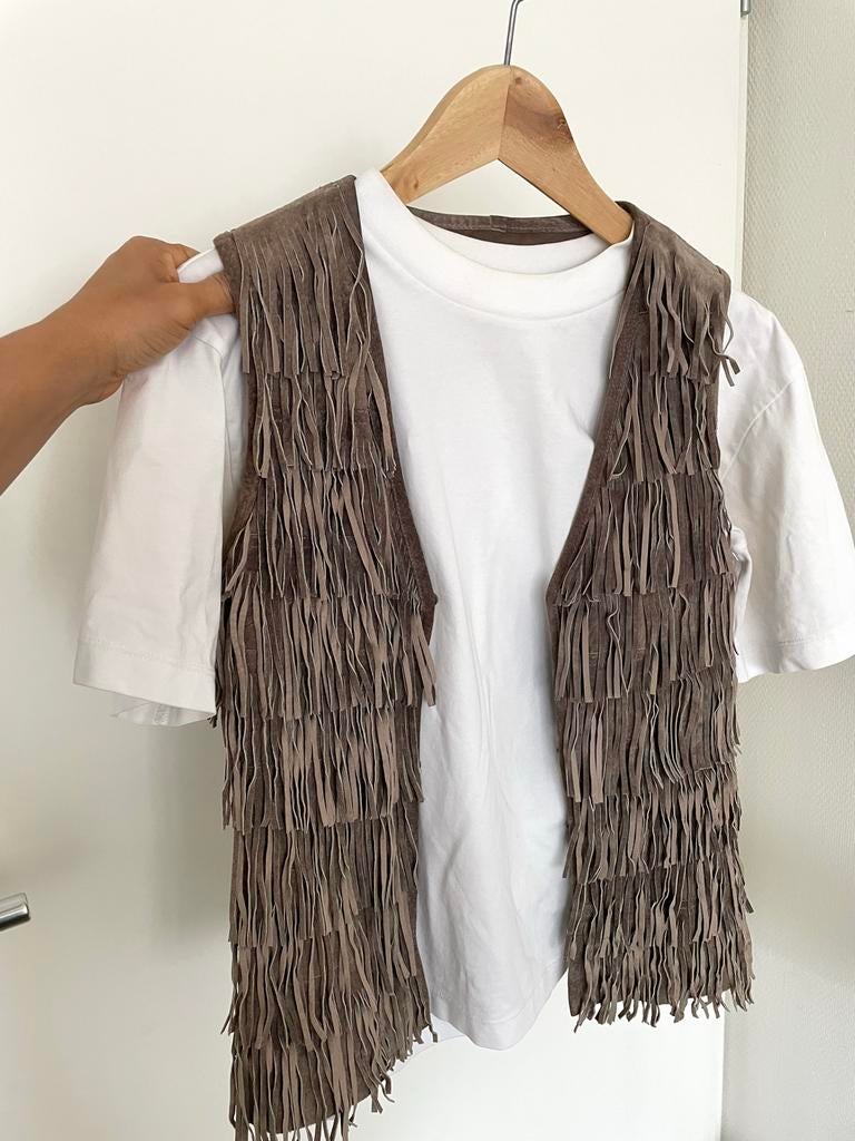 Morgan Suède Gilet met Franjes, Ophalen of Verzenden, Zo goed als nieuw, Maat 38/40 (M), Bruin