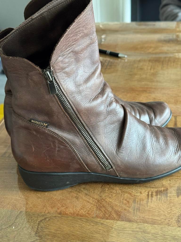 Mephisto laarsjes - Comfortabele bruine enkellaarzen, Ophalen, Gedragen, Bruin, Lage of Enkellaarzen