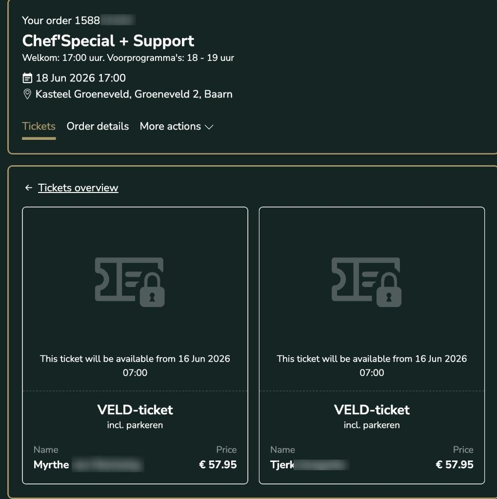 Kampvuurconcert tickets Chef'Special 18 juni 2026, Twee personen