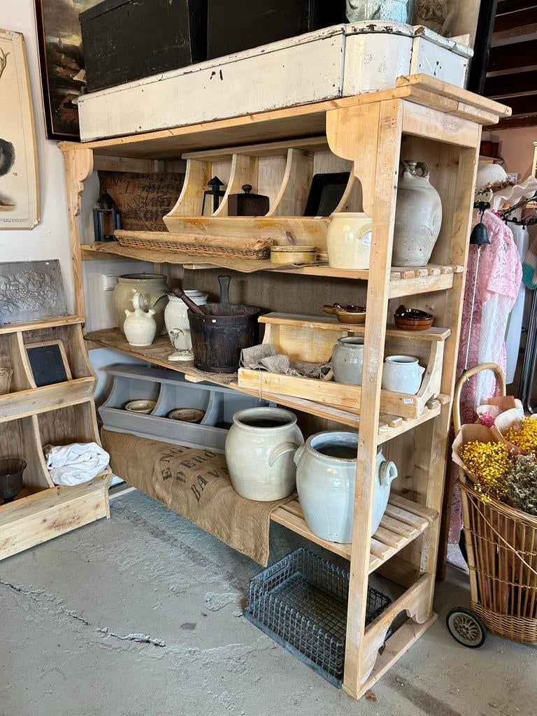 Brocante houten stellingkast, Ophalen