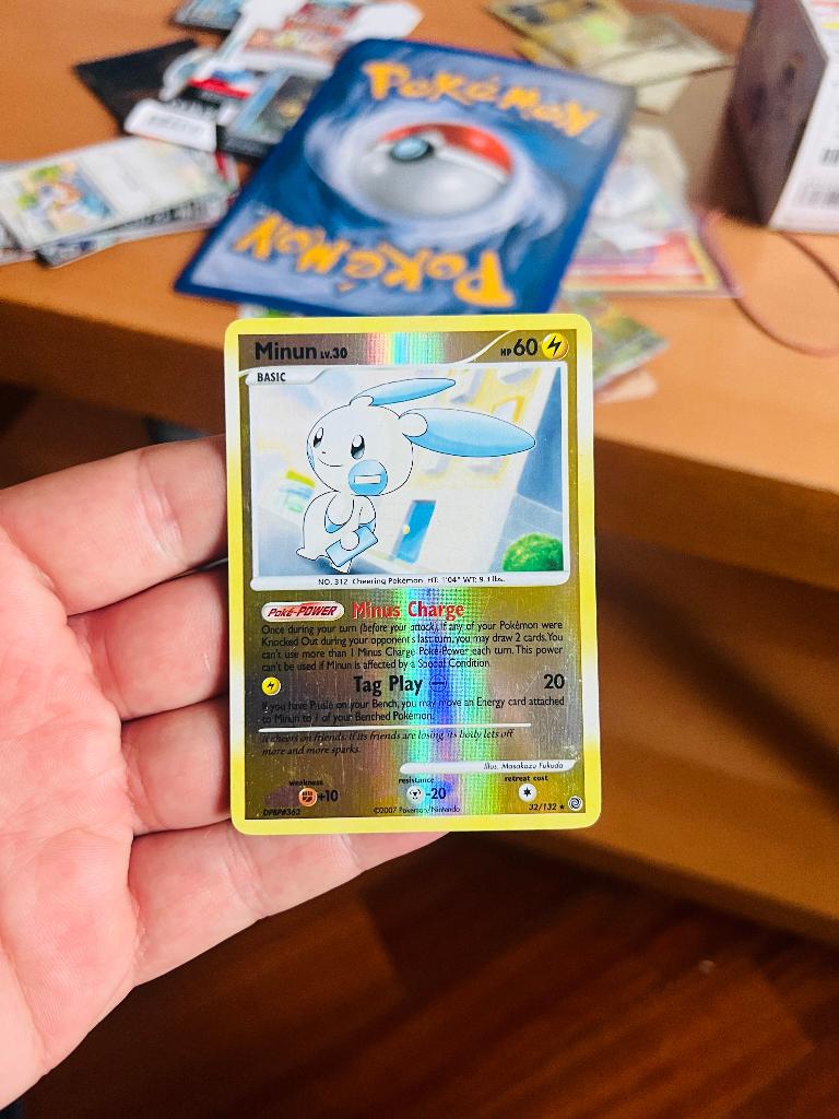 Minun 32/132 Reverse Holo Secret Wonders Pokemon, Verzenden, Zo goed als nieuw, Losse kaart, Foil
