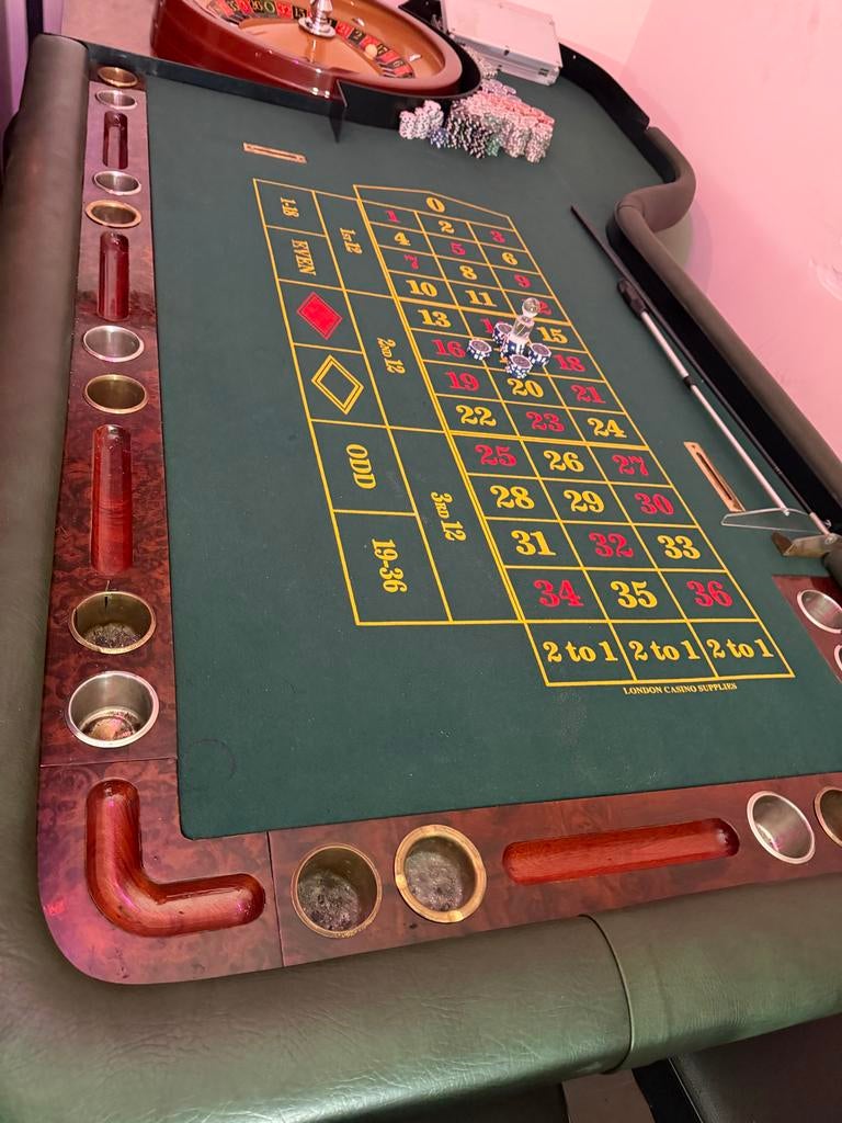 Professionele Roulette Tafel met Wiel en Fiches, Ophalen of Verzenden, Minder dan 500 stukjes, Zo goed als nieuw, Overige typen