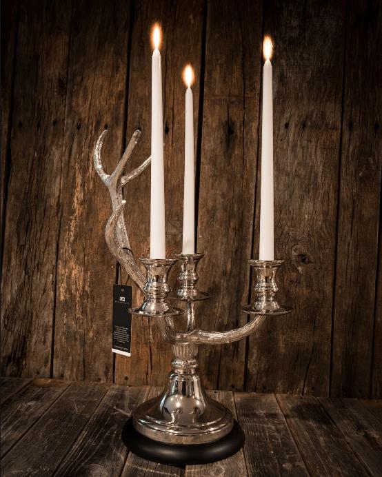 NIEUW KANDELAAR Eichholtz Candle Holder Anderson Flamant, 25 tot 50 cm, Eichholtz, Nieuw, Grijs