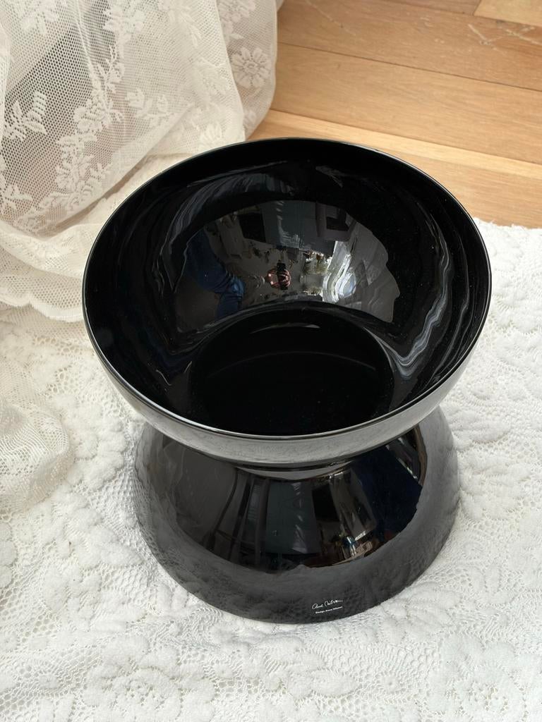 IKEA Stockholm Diabolo vaas - Design Anne Nilsson, Ophalen, Gebruikt, Zwart, Glas