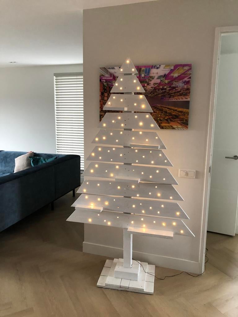 Houten kerstboom 210 cm hoog, Diversen, Kerst, Ophalen, Gebruikt