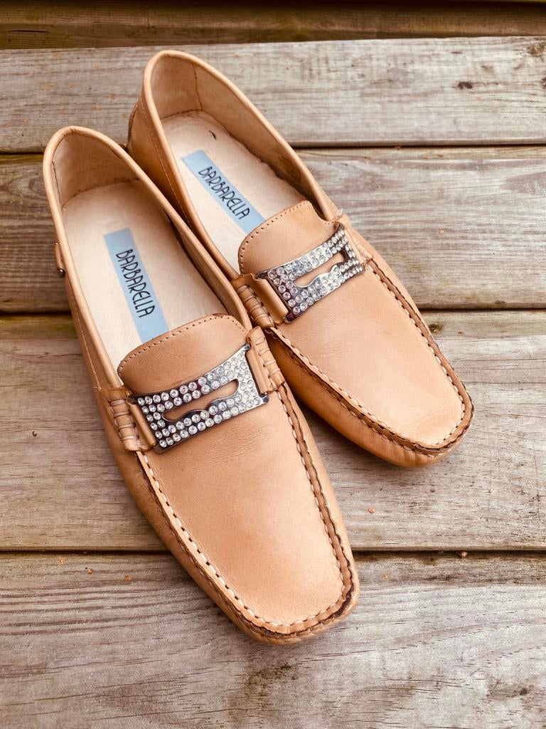 Barbarella vintage beige/strass instappers maat 38, Ophalen of Verzenden, Zo goed als nieuw, Instappers, Beige