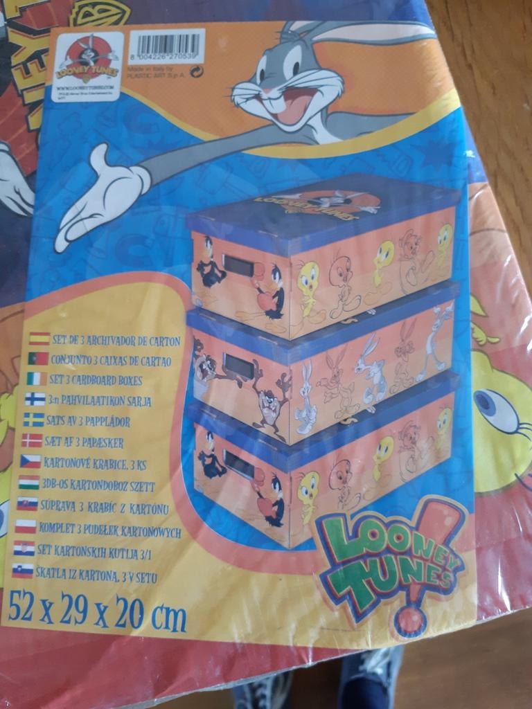 Pak van 3 Looney Tunes Opbergdozen met deksel I, Huis en Inrichting, Ophalen, Nieuw