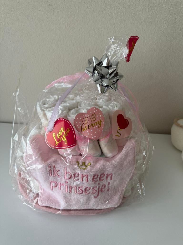 Luiertaart 'Ik ben een Prinsesje' - Perfect Kraamcadeau, Kinderen en Baby's, Kraamcadeaus en Geboorteborden, Nieuw, Kraamcadeau