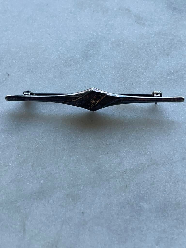 Zilveren broche, Ophalen of Verzenden, Zo goed als nieuw, 4 tot 7 cm, Zilver