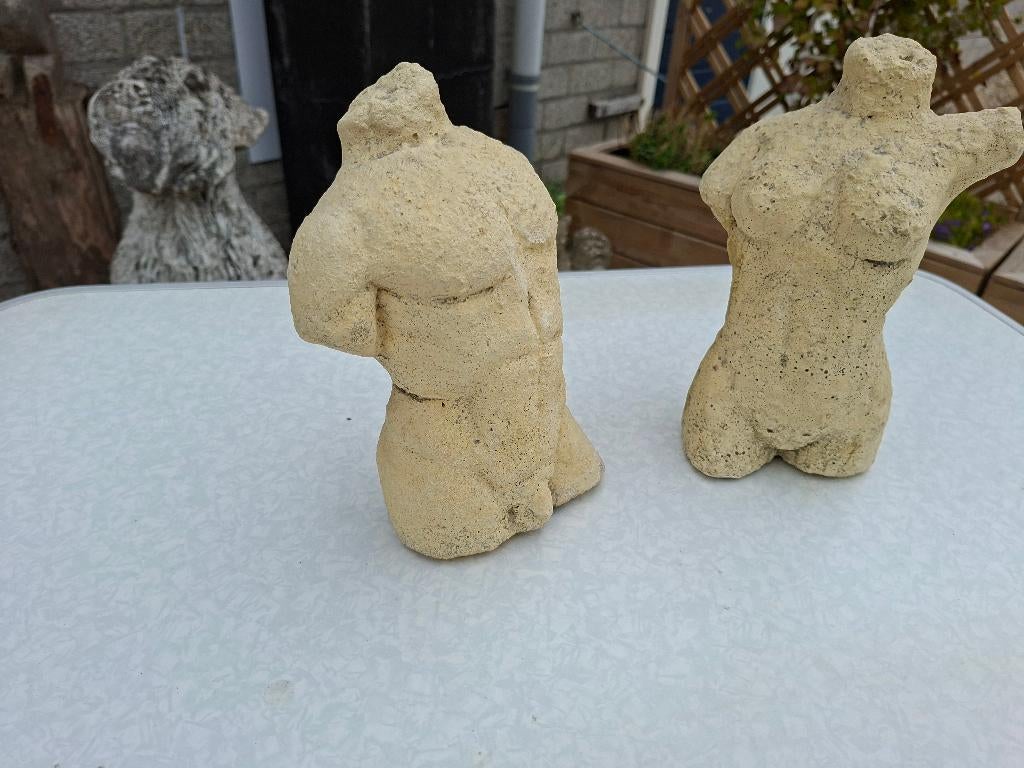 mooie set borst beelden man en vrouw, Verzamelen, Beelden en Beeldjes, Ophalen of Verzenden, Zo goed als nieuw, Mens