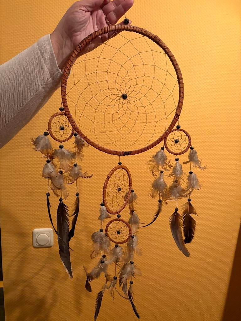 Mooie Dromenvanger met Veren en Kralen, Huis en Inrichting, Woonaccessoires | Overige, Ophalen, Gebruikt