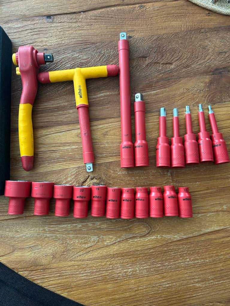 WIHA VDE 1000V Dopsleutelset 1/2 Duims, Ophalen of Verzenden, Gebruikt