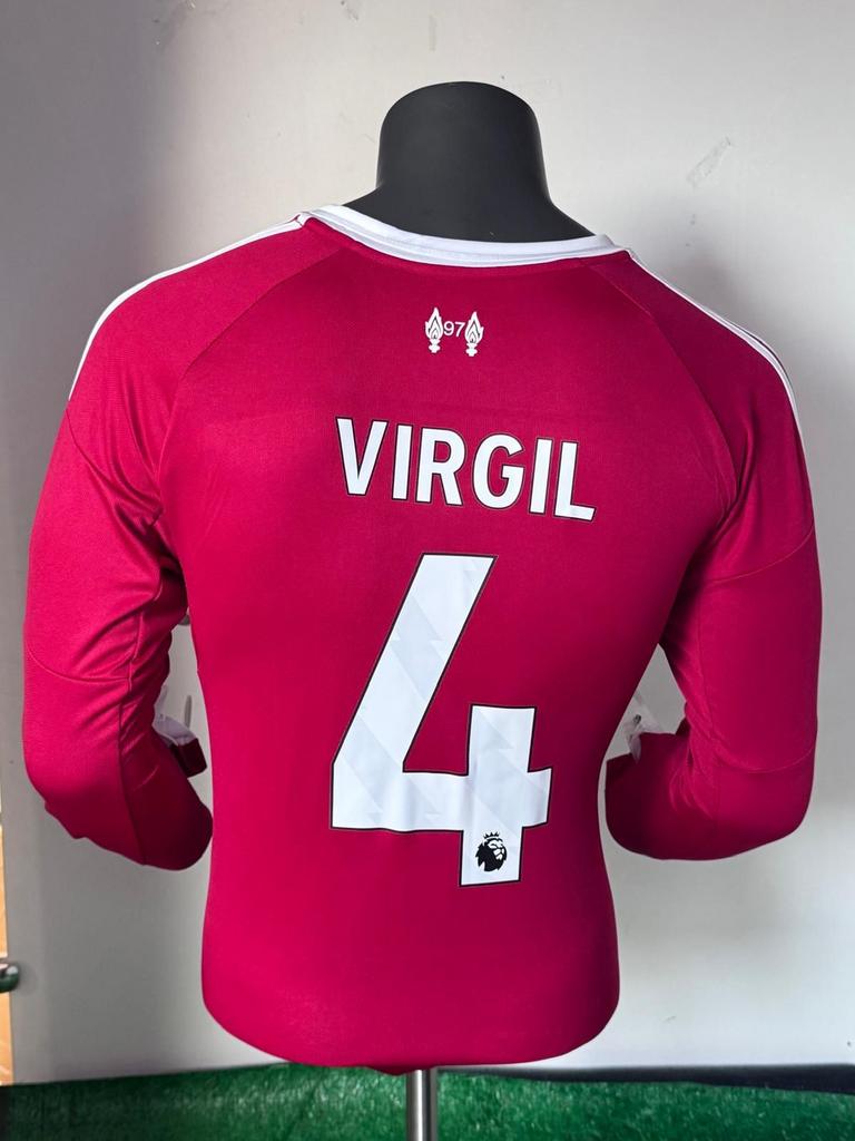Liverpool Thuisshirt Virgil van Dijk Lange Mouwen Maat SL, Nieuw, Overige maten, Ophalen of Verzenden, Voetbal