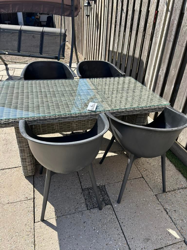 4 kuip tuinstoelen, Tuin en Terras, Ophalen, Gebruikt, Kunststof