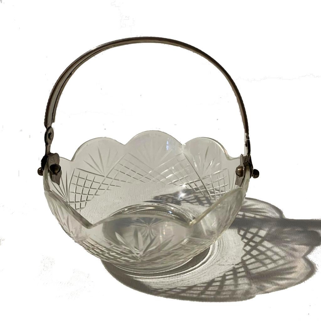 Vintage BONBONNIERE serveerschaal kristal glas, Ophalen of Verzenden