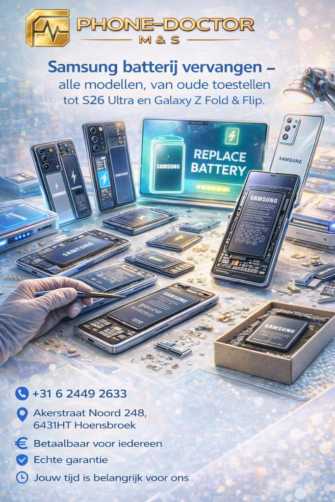 Samsung batterij vervangen – snel en professioneel!, Ophalen of Verzenden, Zo goed als nieuw