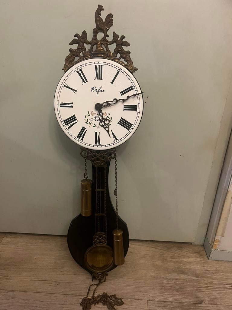 Vintage Orfac Wandklok Zaanse Stijl., Huis en Inrichting, Woonaccessoires | Klokken, Ophalen, Gebruikt, Analoog, Wandklok