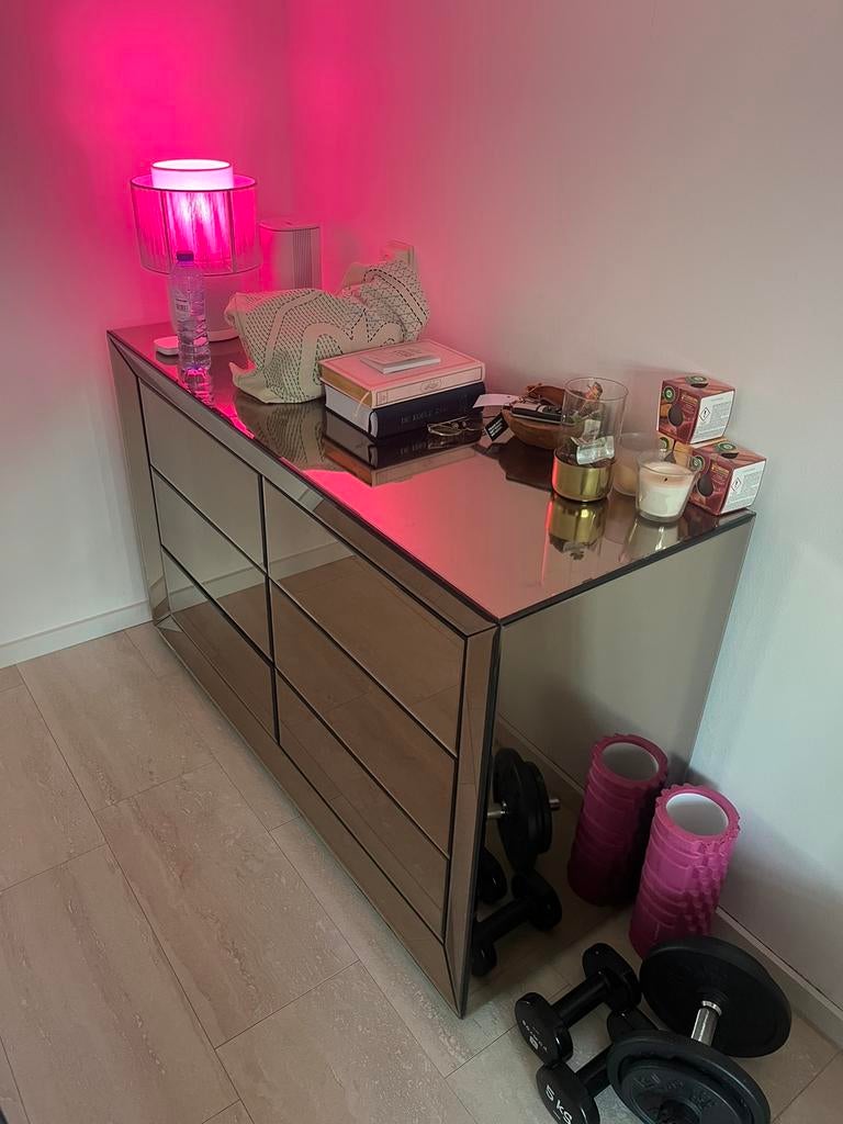 Glazen ladekast, Ophalen, 100 tot 150 cm, 5 laden of meer, Minder dan 100 cm