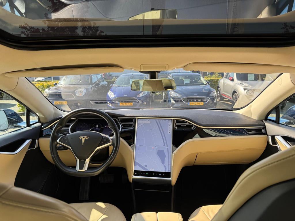 Tesla Model S 60 Base|Free Supercharge|Pano|Camera|306PK, Achterwielaandrijving, Gebruikt, Beige, 1974 kg