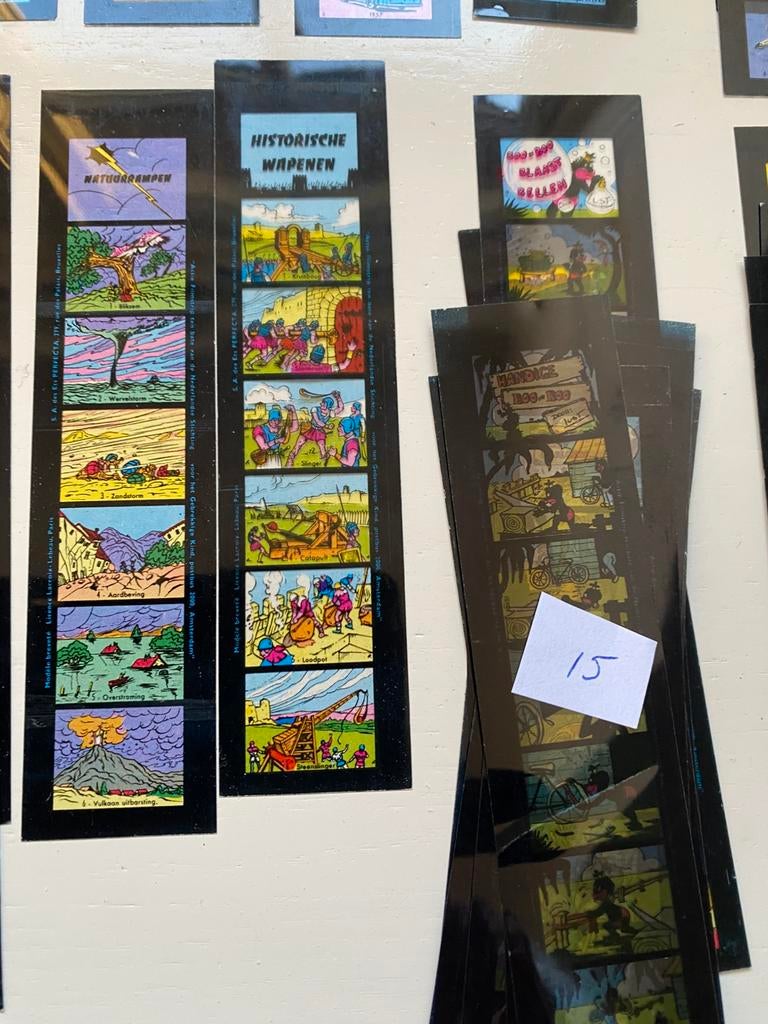 64 diaplaatjes voor een toverlantaarn, Ophalen of Verzenden, Zo goed als nieuw