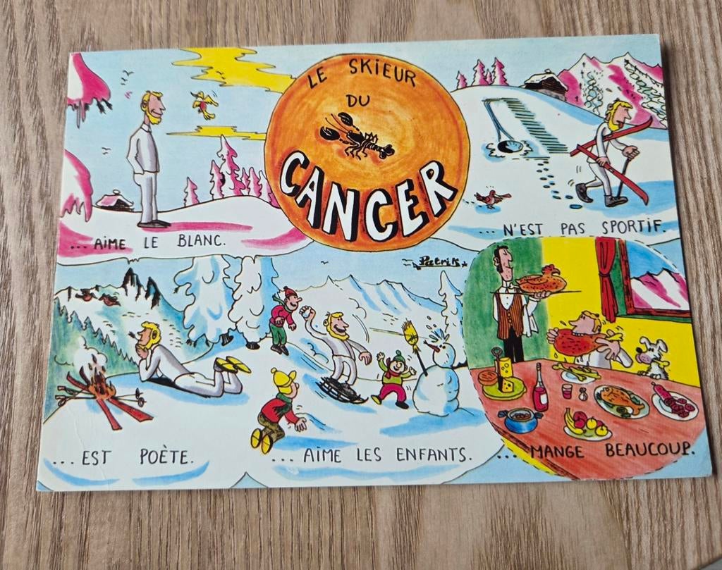 Wintersport humor, Verzamelen, Ansichtkaarten | Themakaarten, Verzenden, 1980 tot heden, Gelopen, Overige thema's