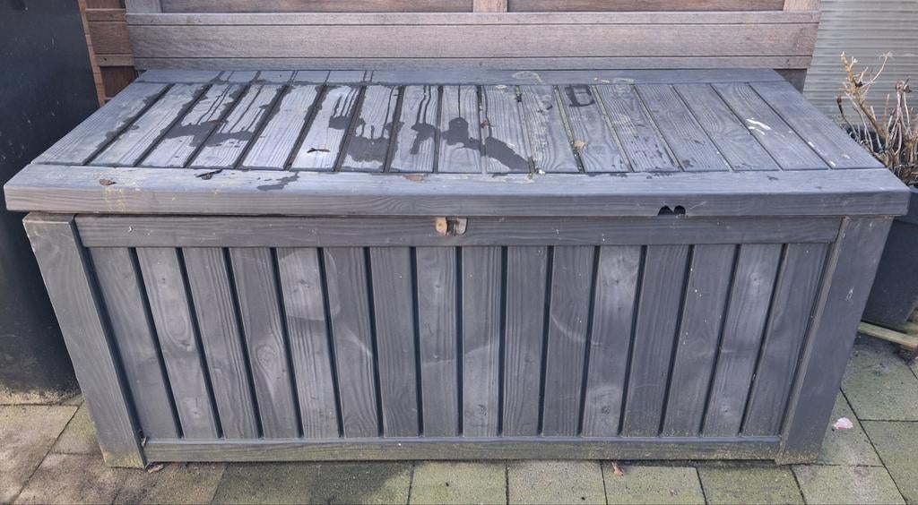 Opbergbox voor tuingereedschap/kussen bieden, Ophalen, Gebruikt